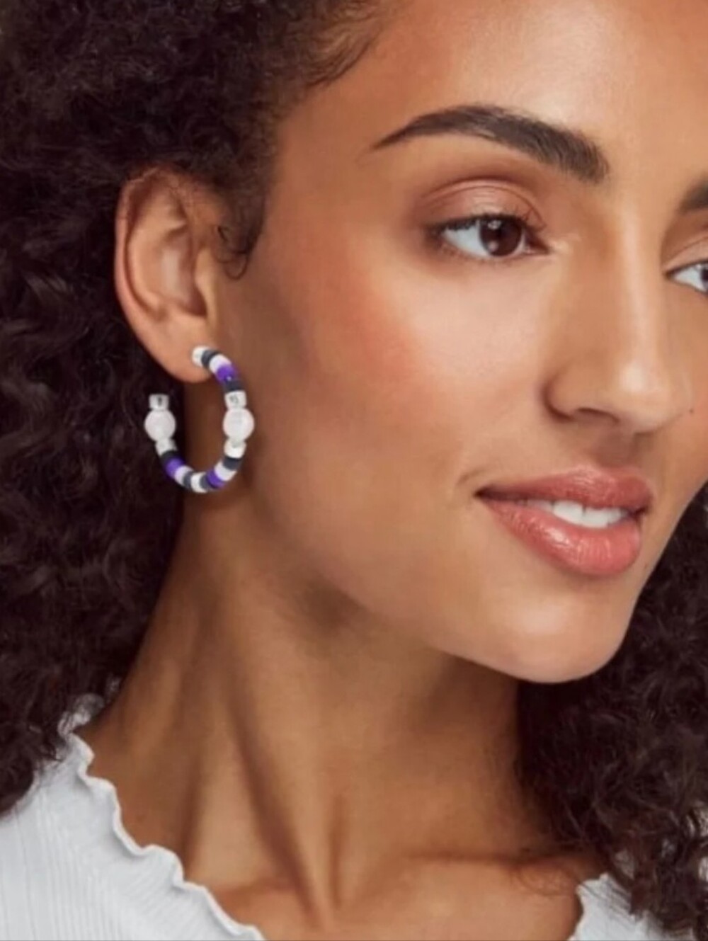 KENDRA SCOTT Rachel Silver Plated Genuine Purple Blue Pearls Hoop Earrings New